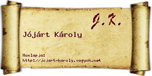 Jójárt Károly névjegykártya